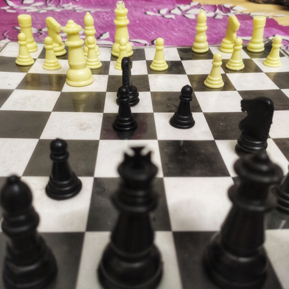 Time for a chess game to check what Max learnt at his class today...